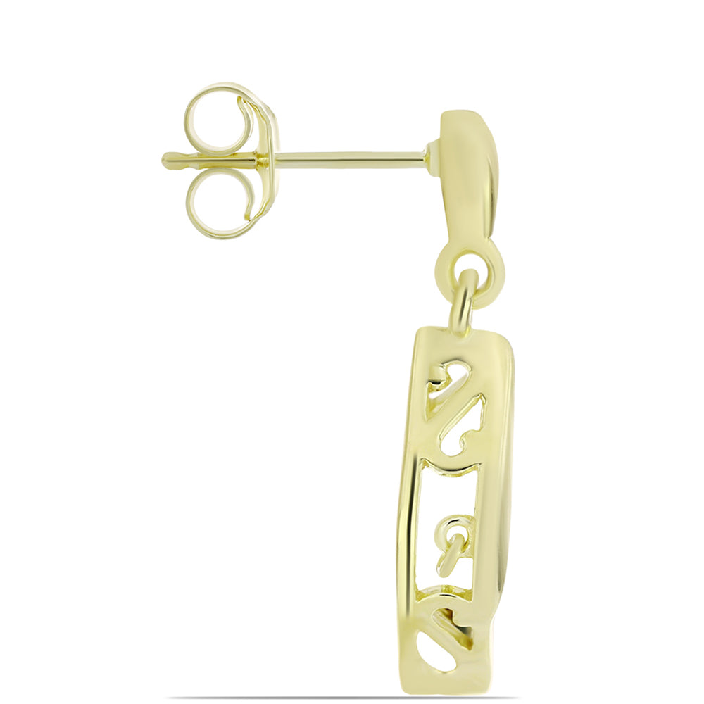 Pozlacené Stříbrné Náušnice s Modrým tančícím diamantem 2 