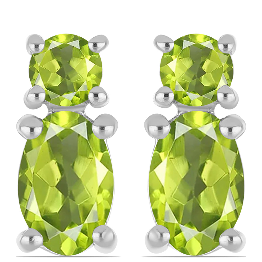 Stříbrné Náušnice s Čchang-pajským Peridotem 1 