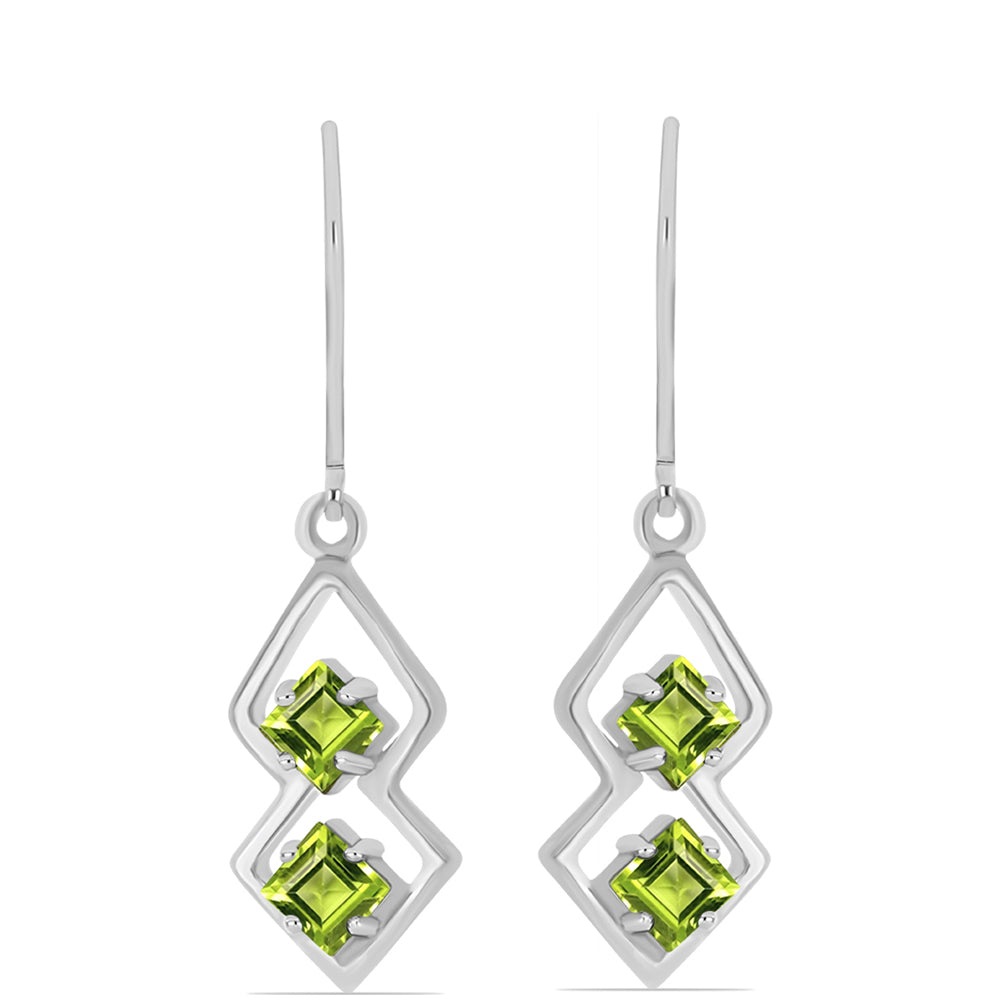 Stříbrné Náušnice s Čchang-pajským Peridotem 1 