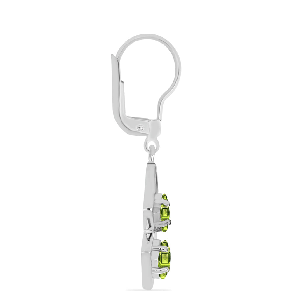 Stříbrné Náušnice s Čchang-pajským Peridotem 2 