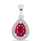 Stříbrný Přívěsek s Madagaskarským Rubínem a Bílým Topazem