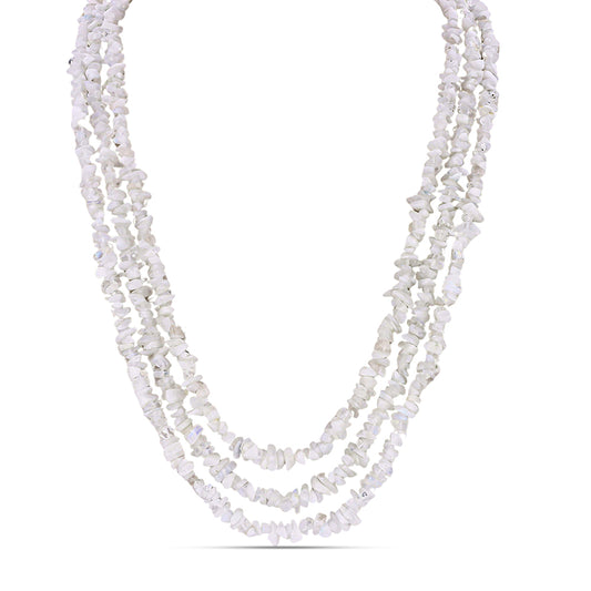 Nugetový Náhrdelník s Duhovým Měsíčním Kamenem