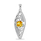 Stříbrný Přívěsek s Uralským Citrínem a Bílým Topazem