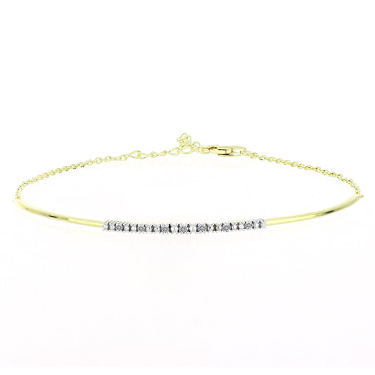 Pozlacené stříbro 925/1000 Náramek s Certifikovaný Diamantem pěstovaný v laboratoři - Karátové číslo: 0.07. přibližná hmotnost: 3.07 gramů