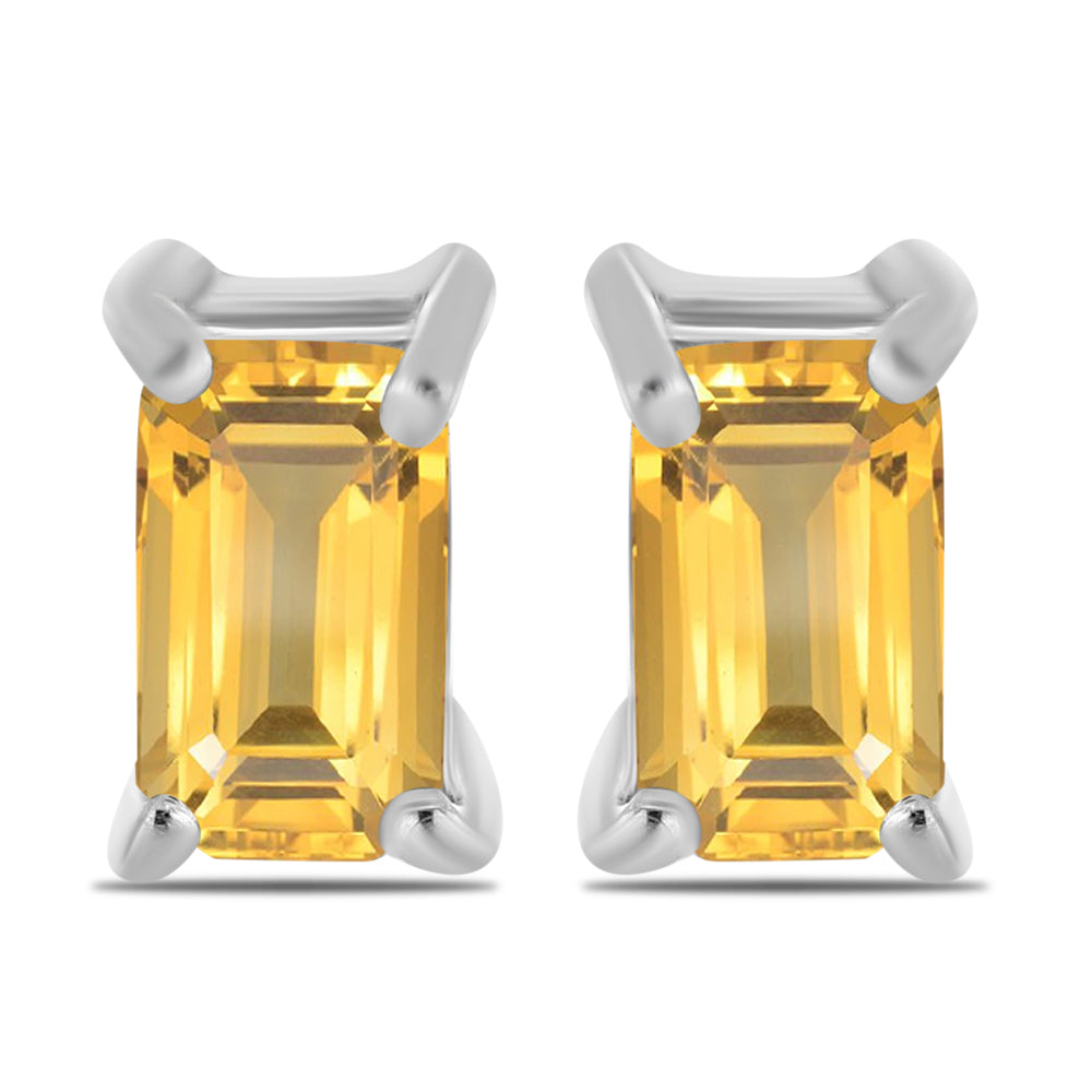 Stříbrné Náušnice s Uralským Citrínem 1 