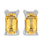 Stříbrné Náušnice s Uralským Citrínem