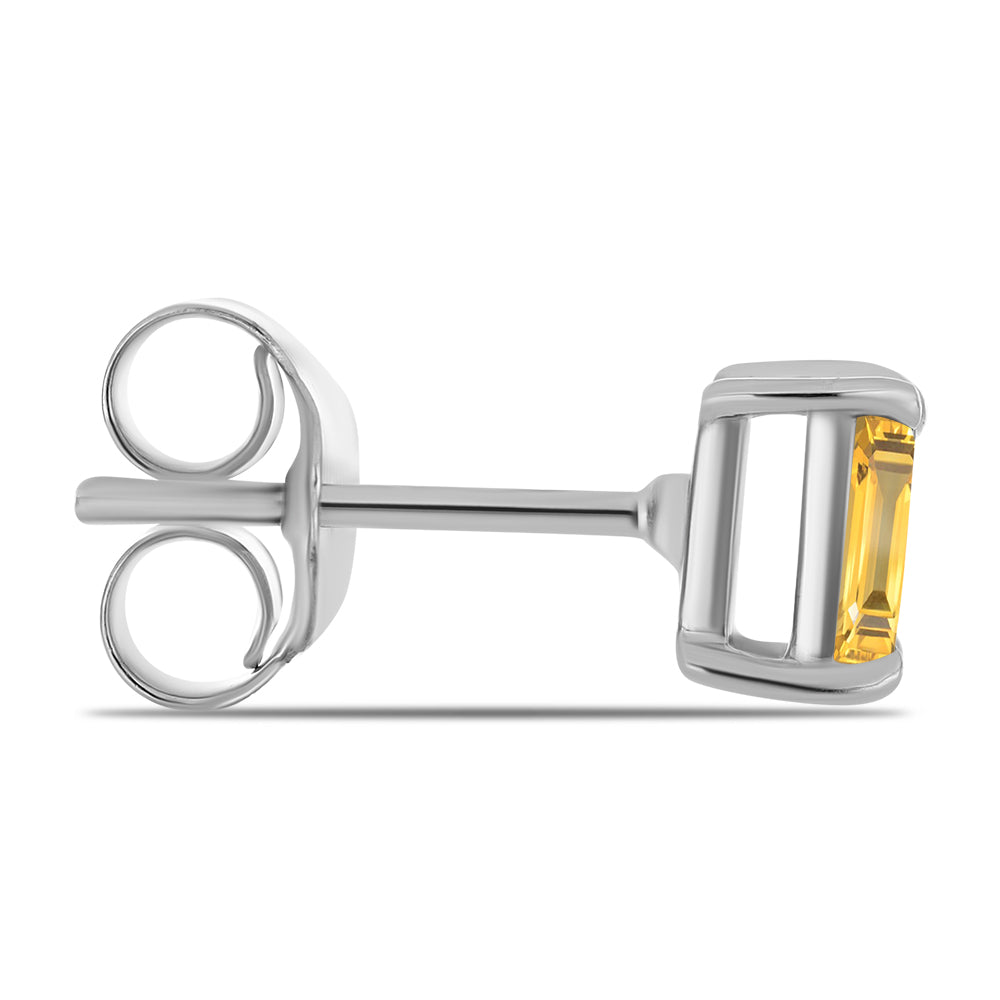 Stříbrné Náušnice s Uralským Citrínem 2 