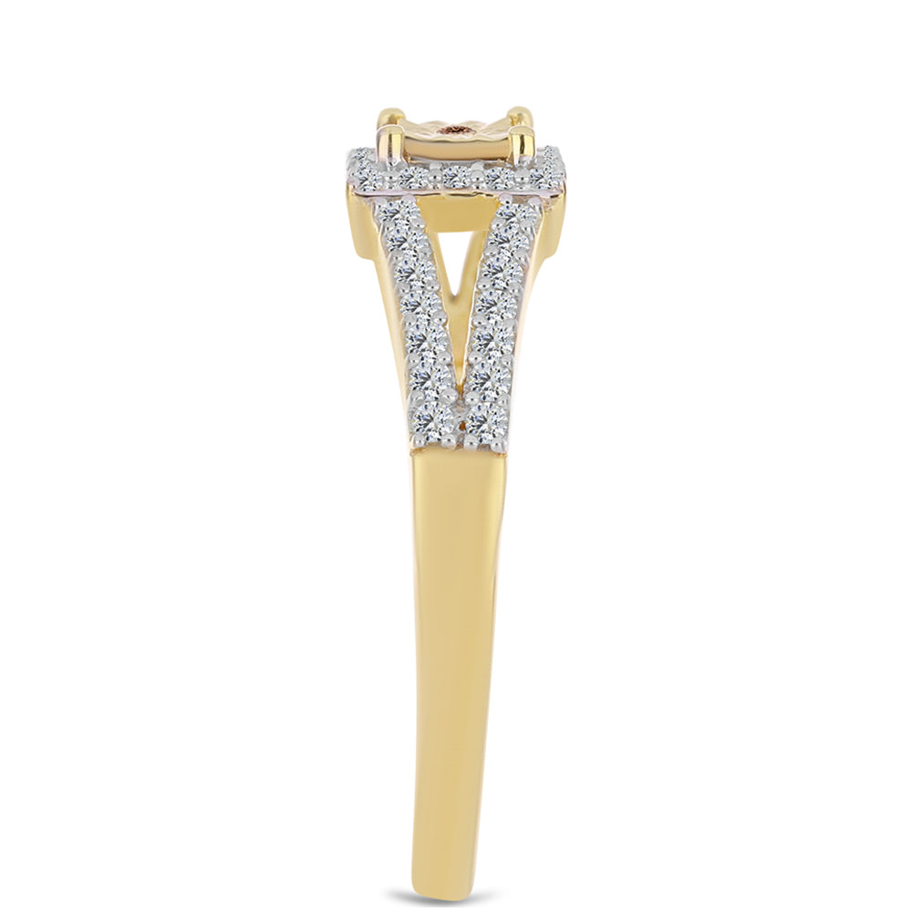 Pozlacený Stříbrný Prsten s Cognac Diamantem a Bílým Topazem 4 