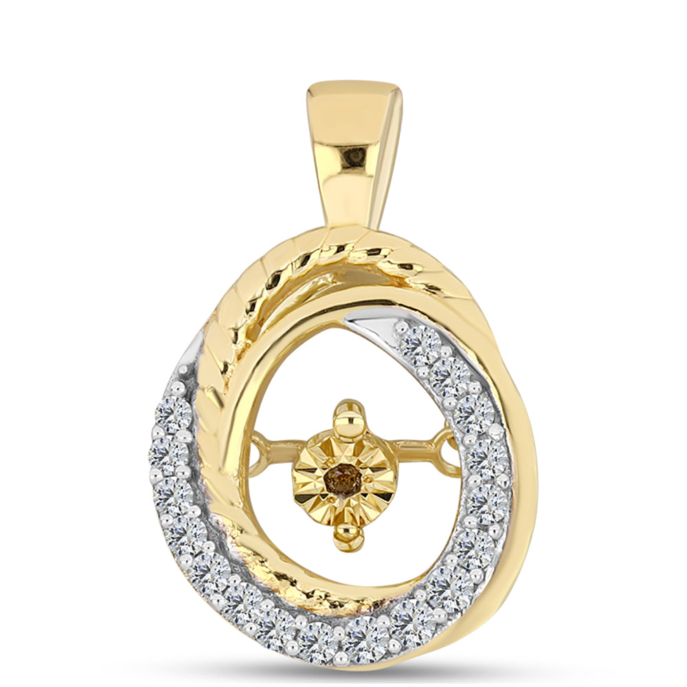 Pozlacený Stříbrný Přívěsek s Cognac Diamantem a Bílým Topazem 1 