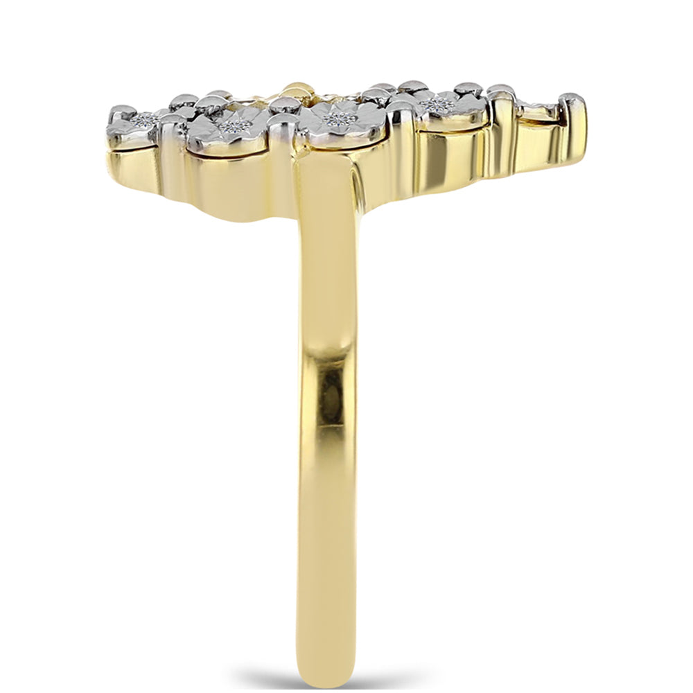 Pozlacený Stříbrný Prsten s Cognac Diamantem a Bílým Topazem 4 