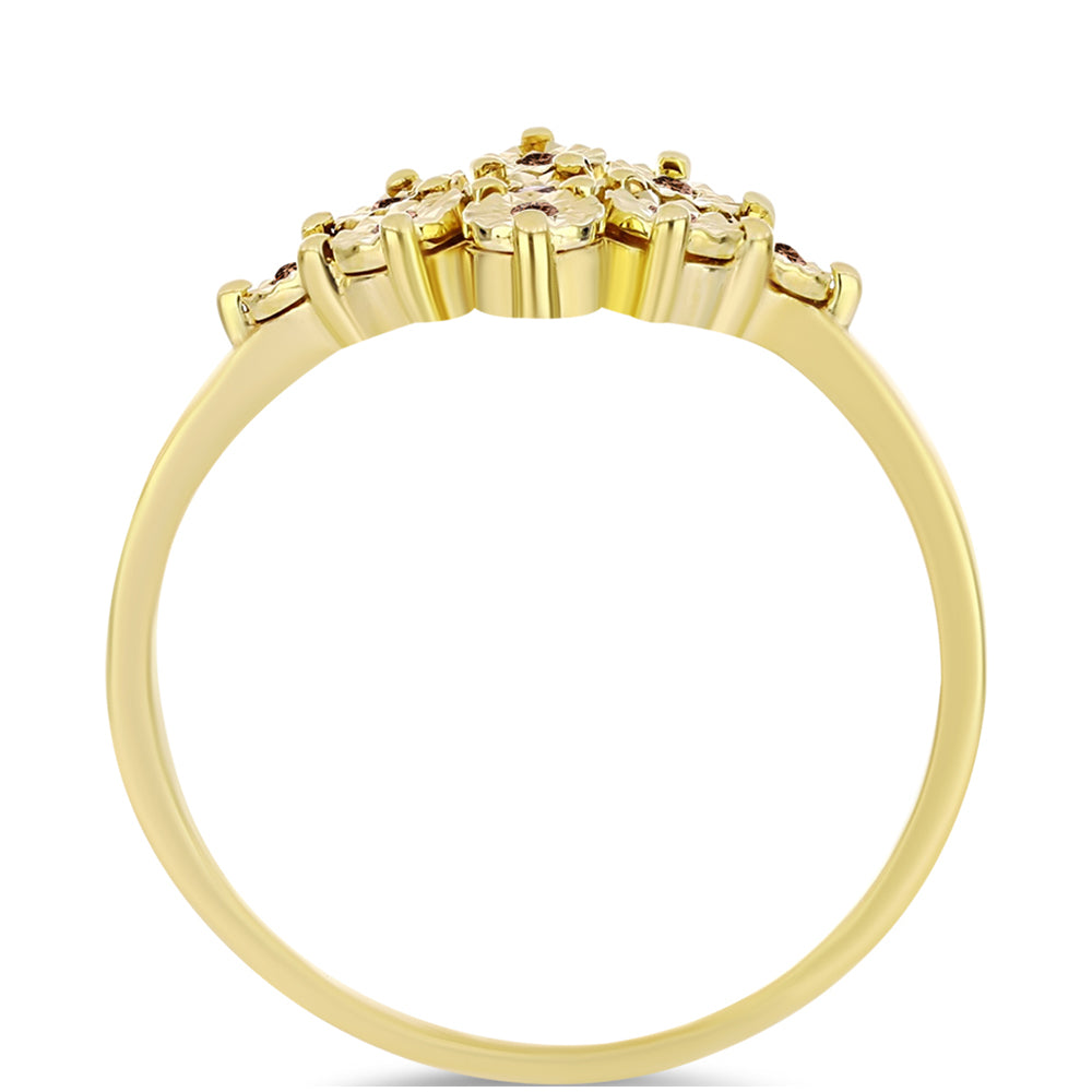 Pozlacený Stříbrný Prsten s Cognac Diamantem 2 