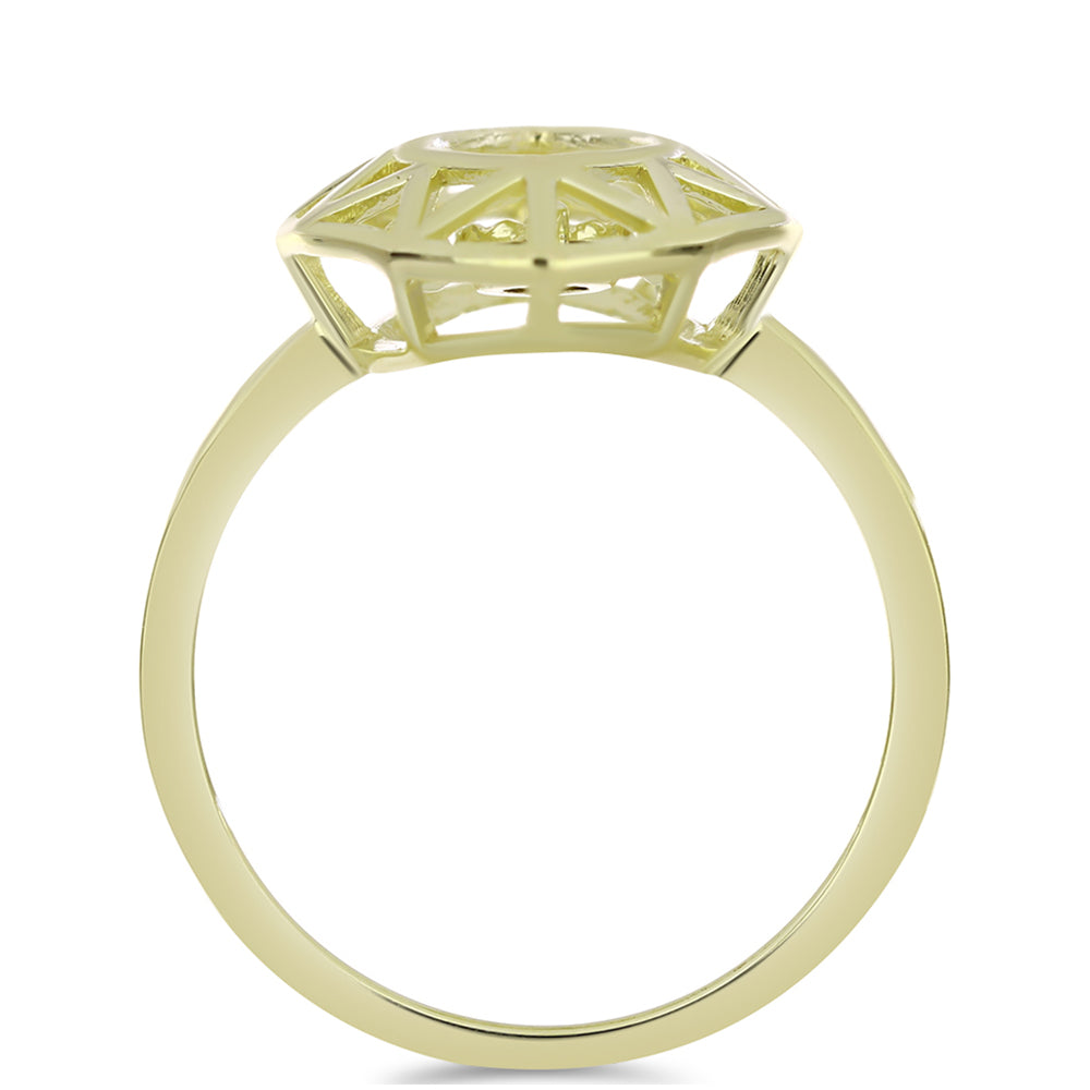 Pozlacený Stříbrný Prsten s Cognac Diamantem 2 
