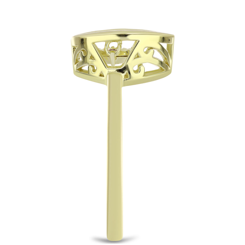 Pozlacený Stříbrný Prsten s Cognac Diamantem 4 