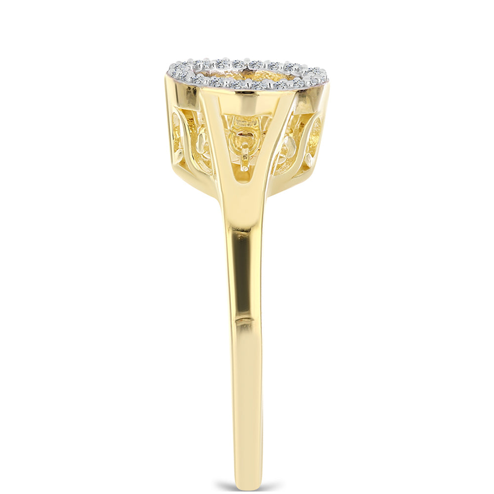 Pozlacený Stříbrný Prsten s Cognac Diamantem a Bílým Topazem 4 