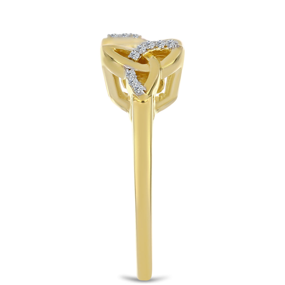 Pozlacený Stříbrný Prsten s Cognac Diamantem a Bílým Topazem 4 