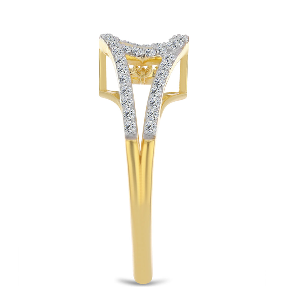 Pozlacený Stříbrný Prsten s Cognac Diamantem a Bílým Topazem 4 
