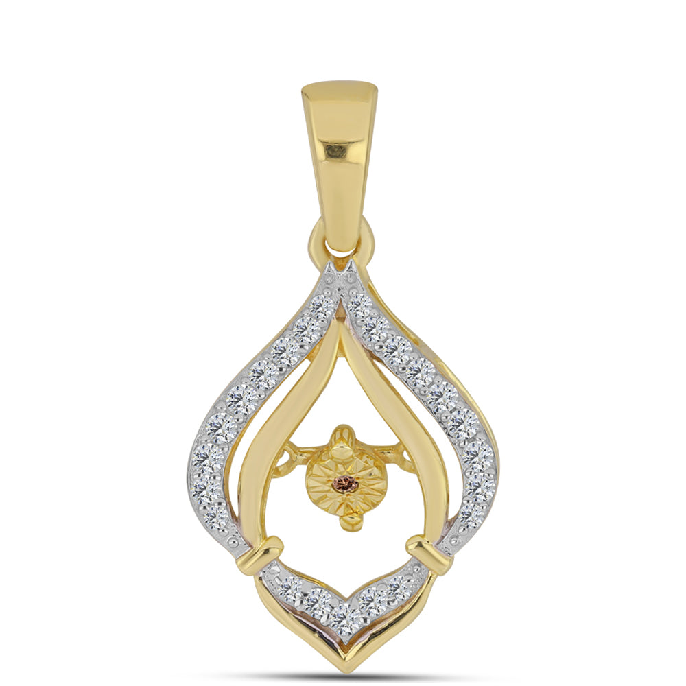 Pozlacený Stříbrný Přívěsek s Cognac Diamantem a Bílým Topazem 1 