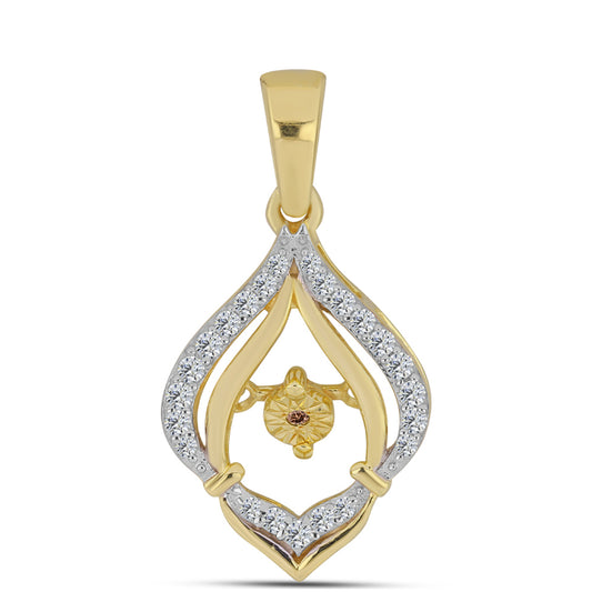 Pozlacený Stříbrný Přívěsek s Cognac Diamantem a Bílým Topazem