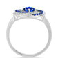 Stříbrný Prsten s Australským Modrým Safírem a Bílým Topazem