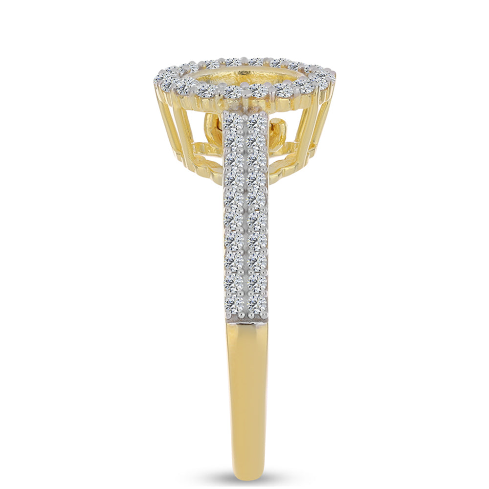 Pozlacený Stříbrný Prsten s Cognac Diamantem a Bílým Topazem 4 