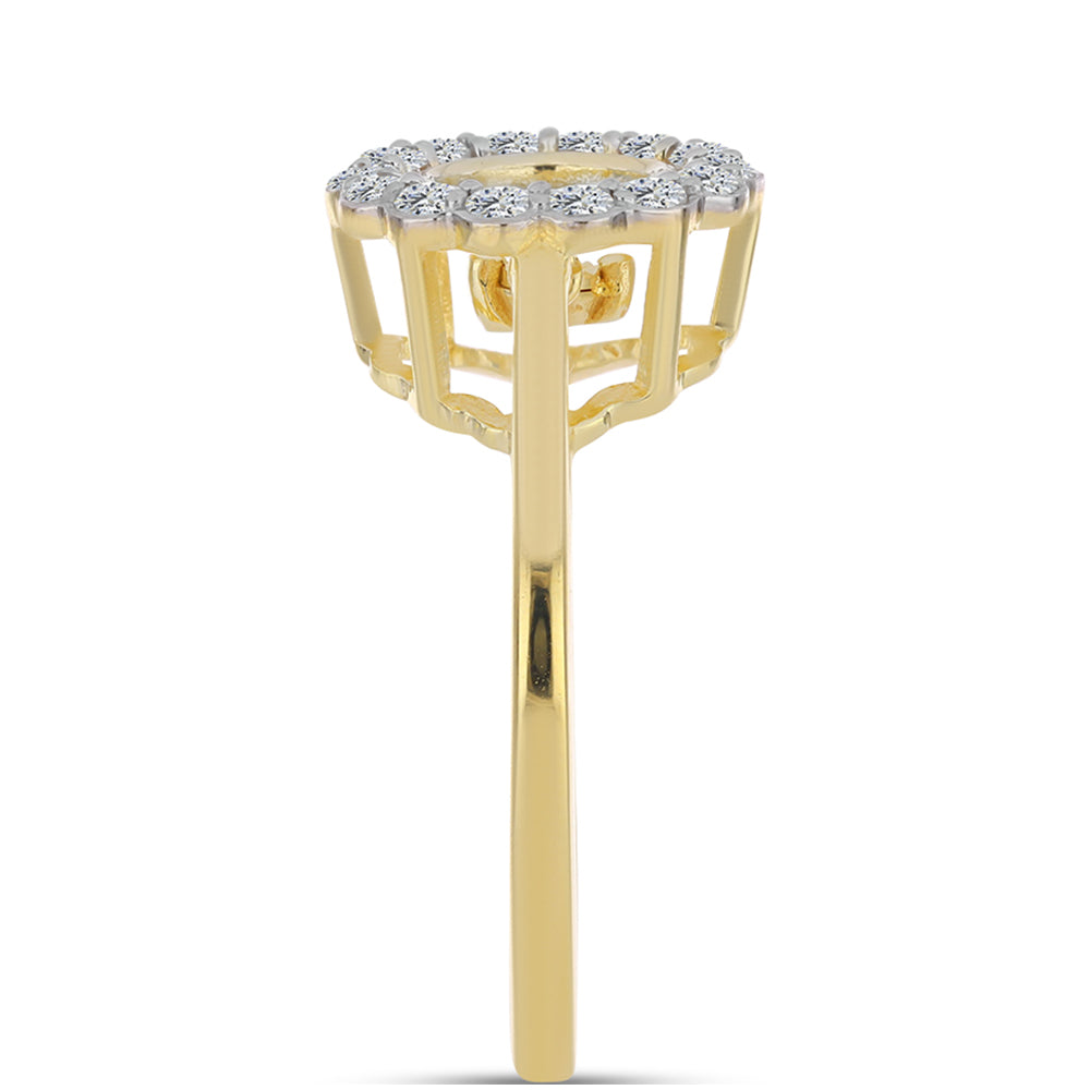 Pozlacený Stříbrný Prsten s Cognac Diamantem a Bílým Topazem 4 