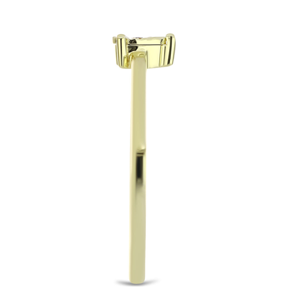 Pozlacený Stříbrný Prsten s Cognac Diamantem 4 