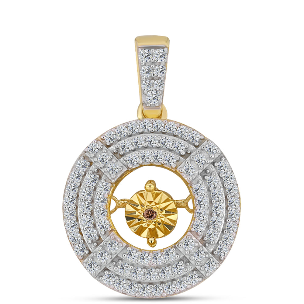 Pozlacený Stříbrný Přívěsek s Cognac Diamantem a Bílým Topazem 1 