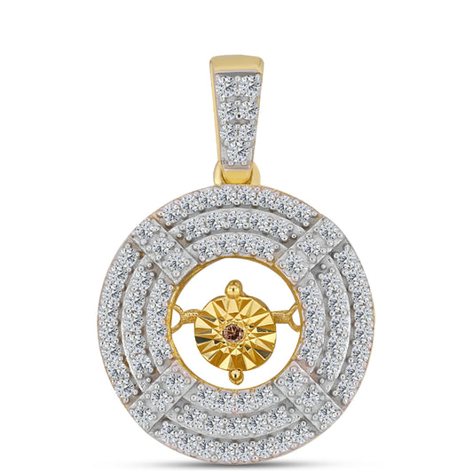 Pozlacený Stříbrný Přívěsek s Cognac Diamantem a Bílým Topazem