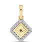 Pozlacený Stříbrný Přívěsek s Cognac Diamantem a Bílým Topazem