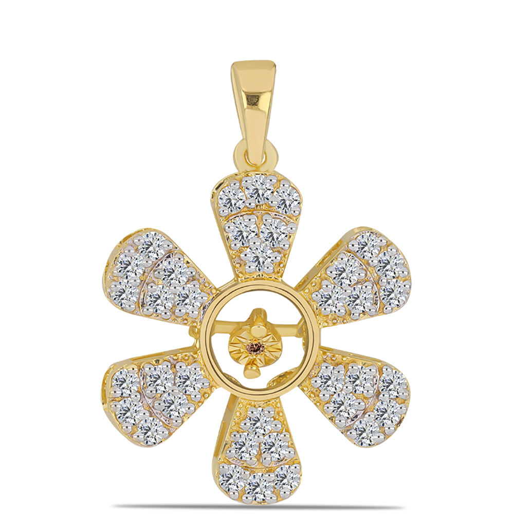 Pozlacený Stříbrný Přívěsek s Cognac Diamantem a Bílým Topazem 1 