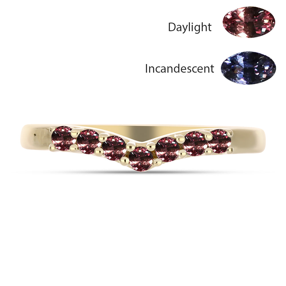 Pozlacený Stříbrný Prsten s Tsivorským Měňavým Granátem 1 