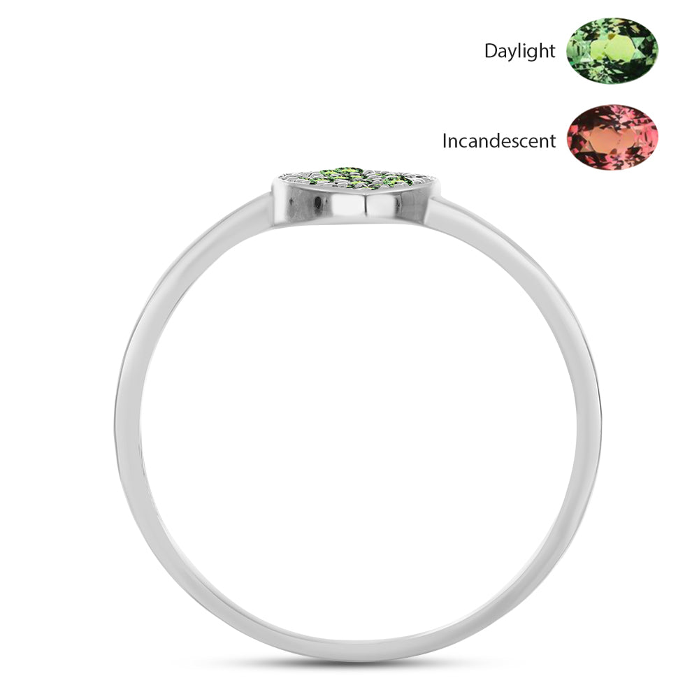 Stříbro 925/1000 - Prsten s Přírodním Alexandritem - Karátové číslo: 0.31. přibližná hmotnost: 1.19 gramů 2 