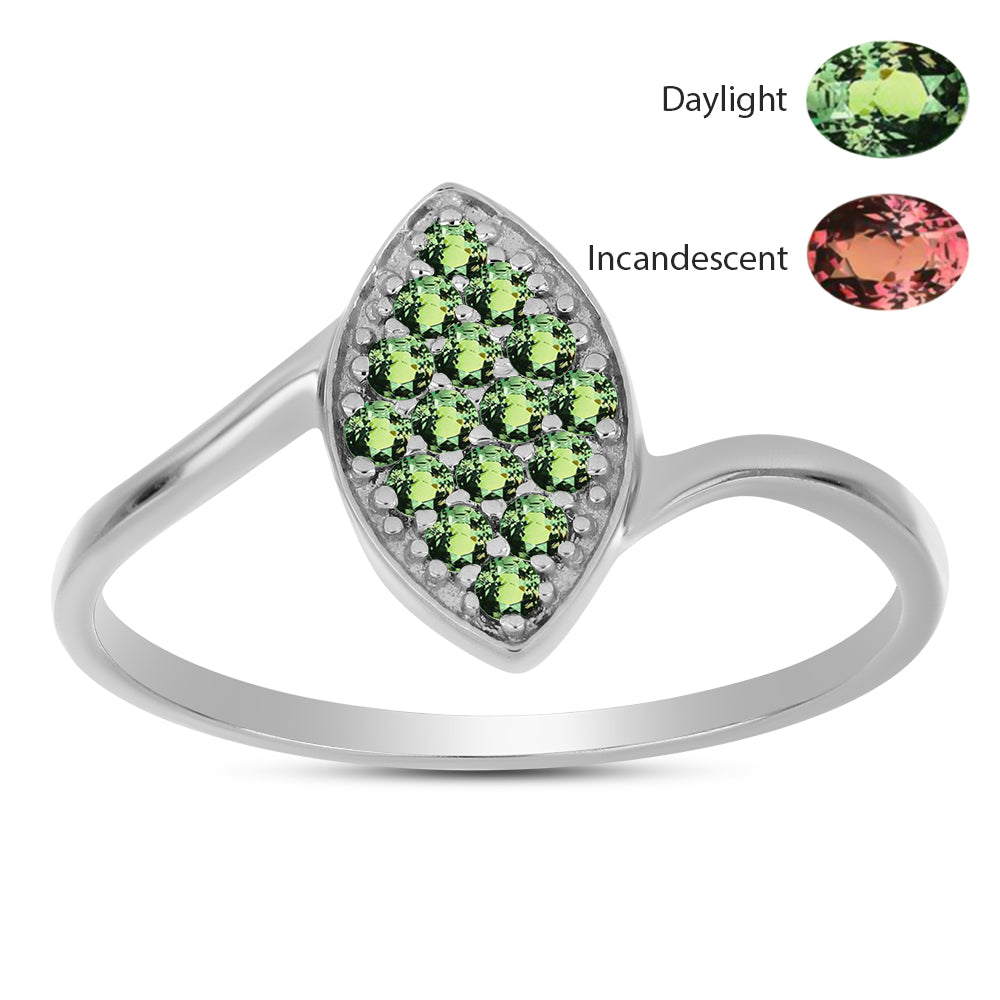 Stříbro 925/1000 - Prsten s Přírodním Alexandritem - Karátové číslo: 0.31. přibližná hmotnost: 1.19 gramů 3 