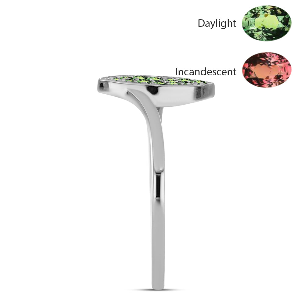 Stříbro 925/1000 - Prsten s Přírodním Alexandritem - Karátové číslo: 0.31. přibližná hmotnost: 1.19 gramů 4 