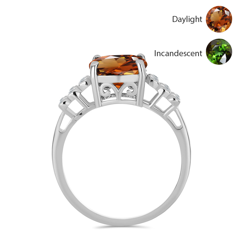 Stříbro 925/1000 - Prsten s Certifikovaný Anatolským zultanitem pěstovaný v laboratoři a Bílým Topazem - Karátové číslo: 3.77. přibližná hmotnost: 3.47 gramů 2 