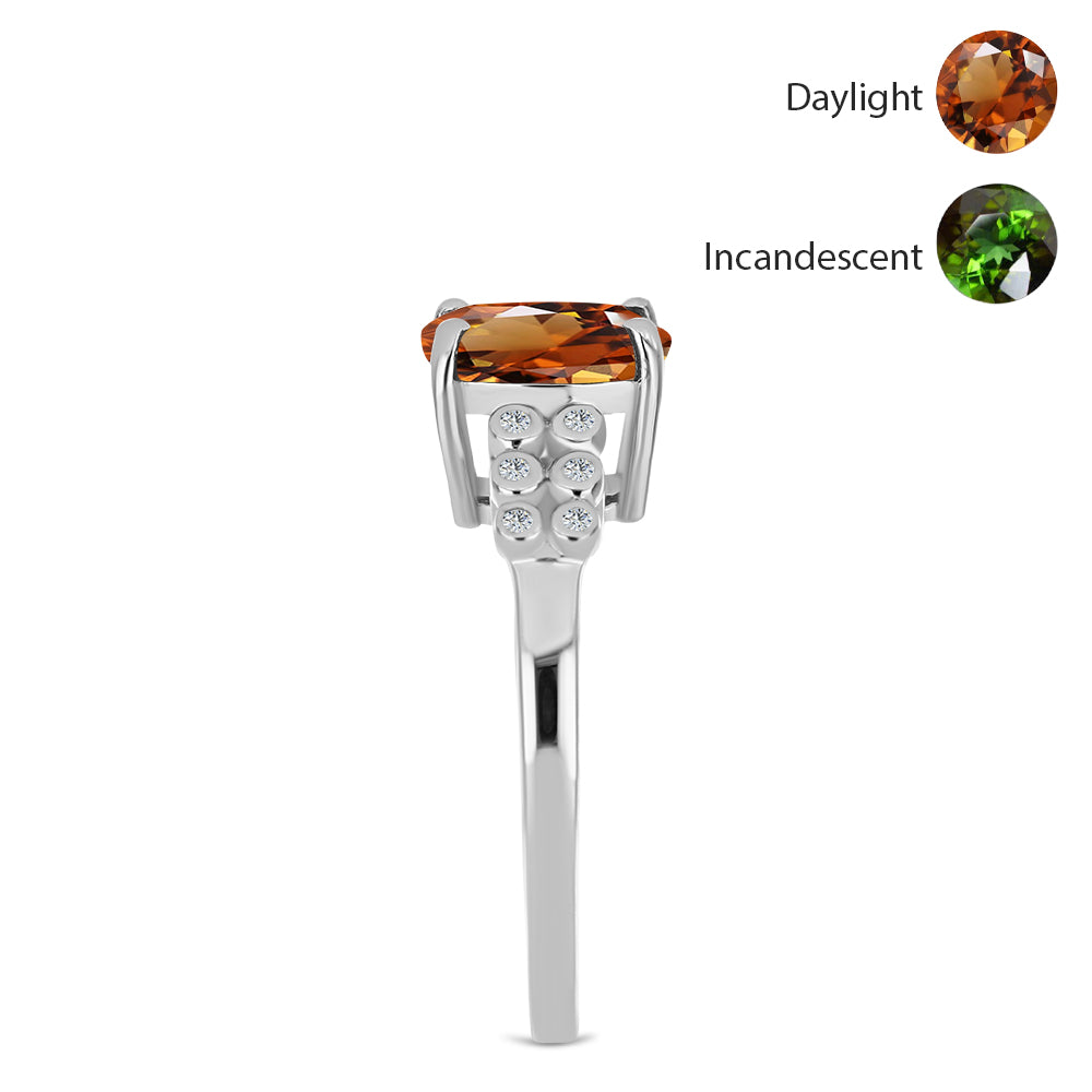 Stříbro 925/1000 - Prsten s Certifikovaný Anatolským zultanitem pěstovaný v laboratoři a Bílým Topazem - Karátové číslo: 3.77. přibližná hmotnost: 3.47 gramů 4 