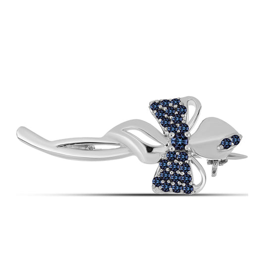 Stříbrný Brož s "Císařský Fialový" Moissanitem