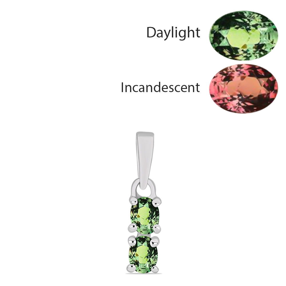 925 / 1000 Sterlingové Stříbro Přívěsek s Přírodním Alexandritem 1 