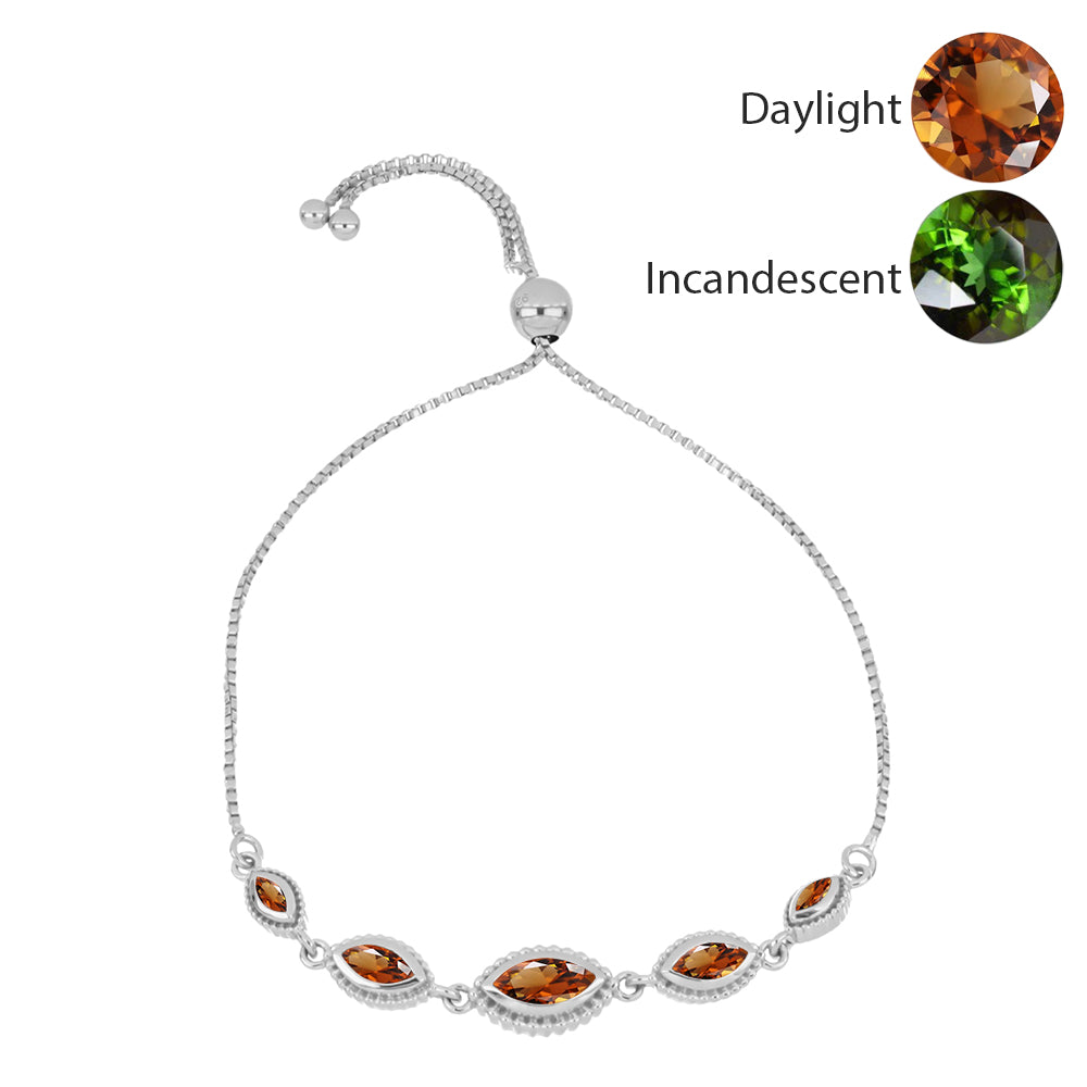 925 / 1000 Sterlingové Stříbro Náramek s Certifikovaný Anatolským zultanitem pěstovaný v laboratoři 1 