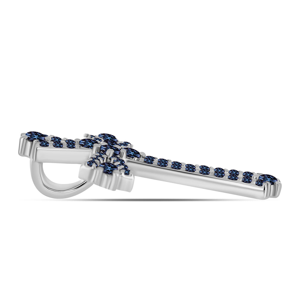 Stříbro 925/1000 Přívěsek s "Císařský Fialový" Moissanitem - Karátové číslo: 0.58. přibližná hmotnost: 2.16 gramů 2 