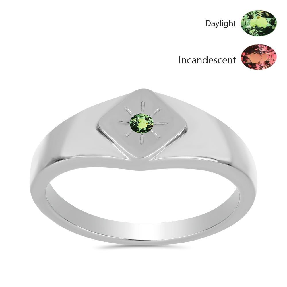 Stříbrný Prsten s Přírodním Alexandritem