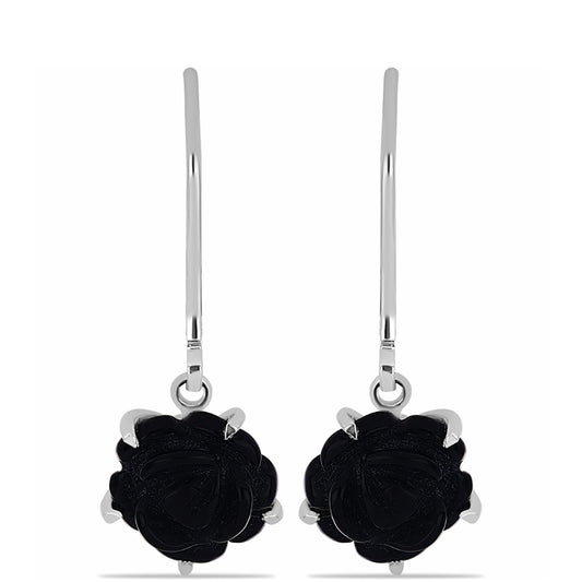 925 / 1000 Sterlingové Stříbro Náušnice s Obsidiánem