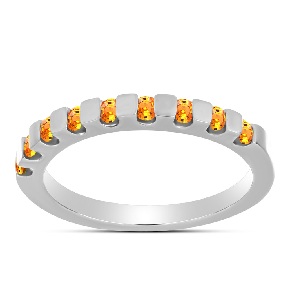Stříbrný Prsten s Padparadscha Safírem 3 