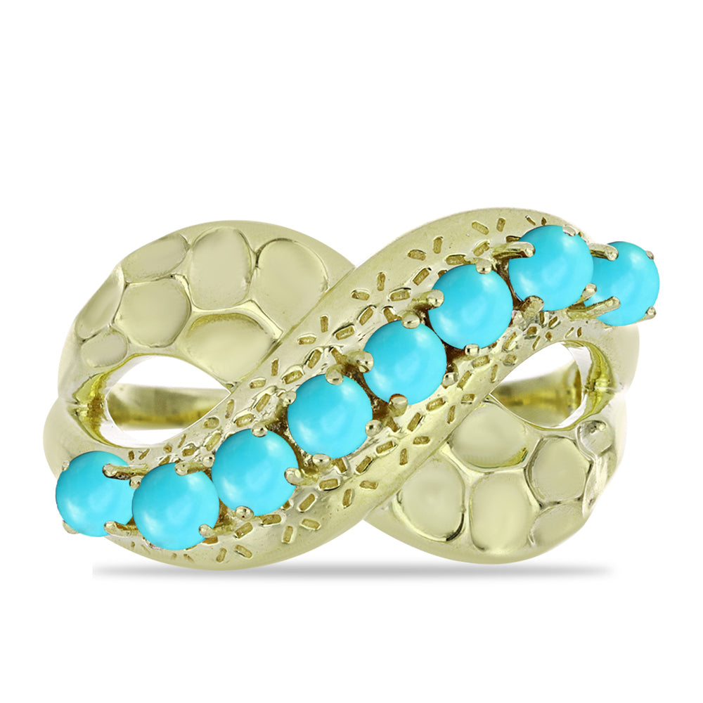 Pozlacený Stříbrný Prsten s Tyrkysem Sleeping Beauty 1 