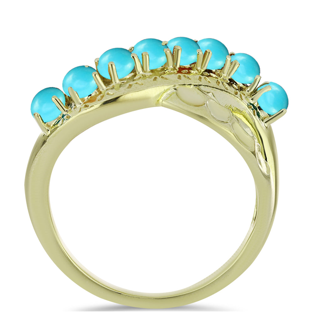 Pozlacený Stříbrný Prsten s Tyrkysem Sleeping Beauty