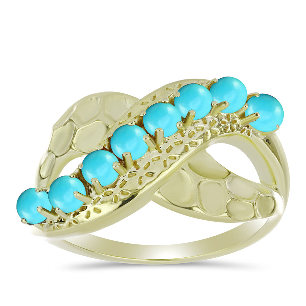 Pozlacený Stříbrný Prsten s Tyrkysem Sleeping Beauty 3 