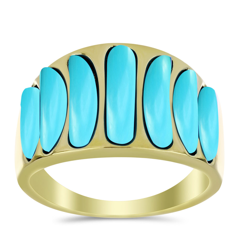 Pozlacený Stříbrný Prsten s Tyrkysem Sleeping Beauty