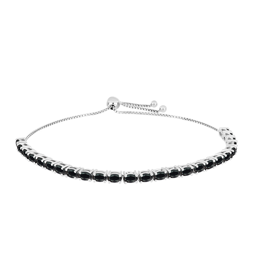925 / 1000 Sterlingové Stříbro Náramek s Obsidiánem 1 