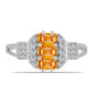 Stříbrný Prsten s Padparadscha Safírem a Bílým Topazem