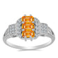 Stříbrný Prsten s Padparadscha Safírem a Bílým Topazem
